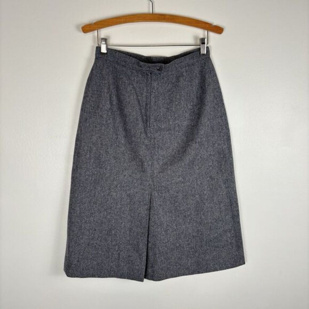 VTG Jones New York Wool Blend Skirt Gray Midi Long Dark Academia Minimalist 28.5